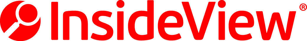 Red and white logo with the word InsideView in bold red letters. To the left, an abstract symbol resembling a person or eye in a red circle subtly hints at Business Central connectivity.