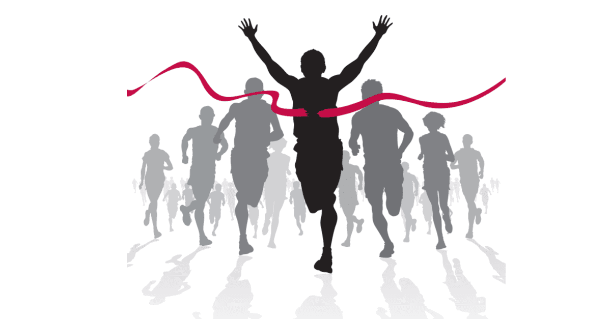 Winning Athlete crosses the finish line | Digital Transformation Is a Journey
